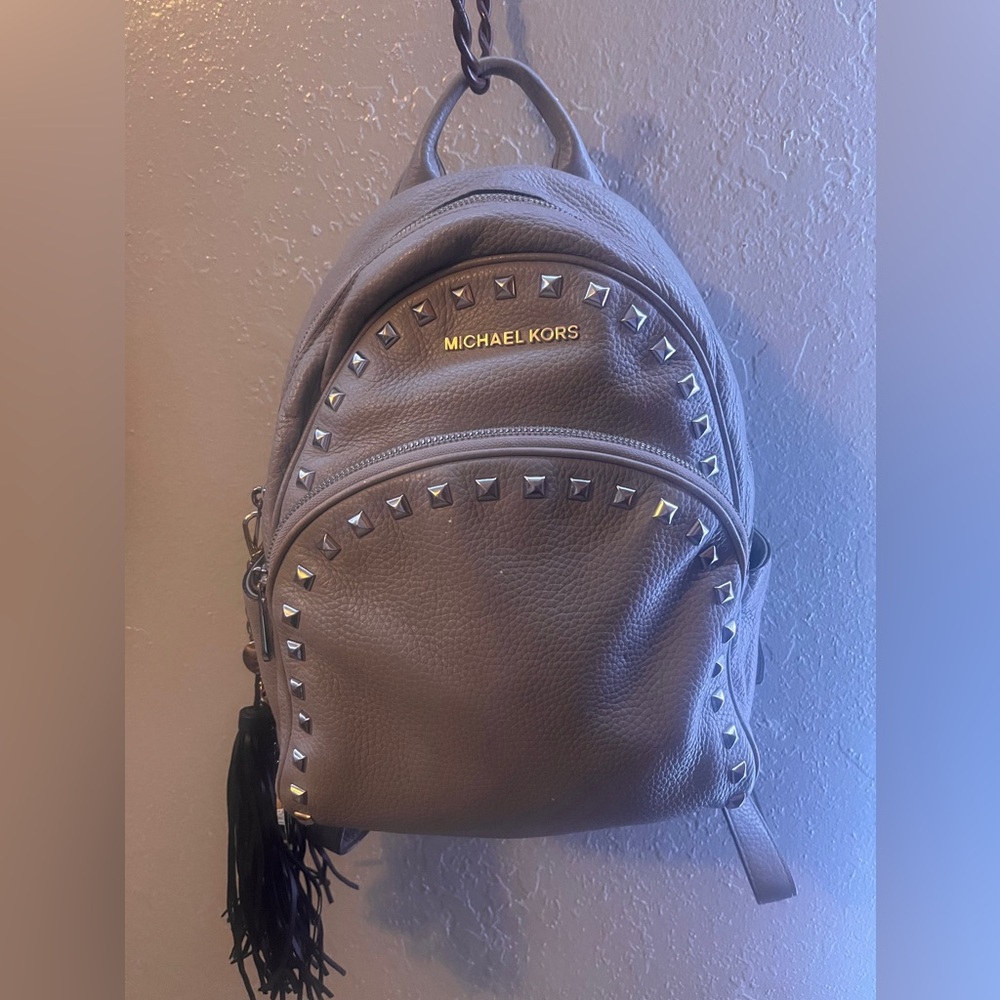 Michael Kors Pyramid Studded Abbey Medium Backpack 10x12